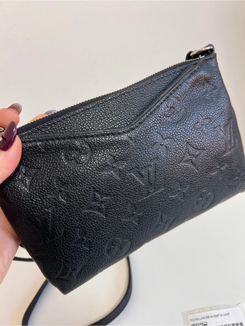 Louis Vuitton Black Embossed Monogram Crossbody Pochette